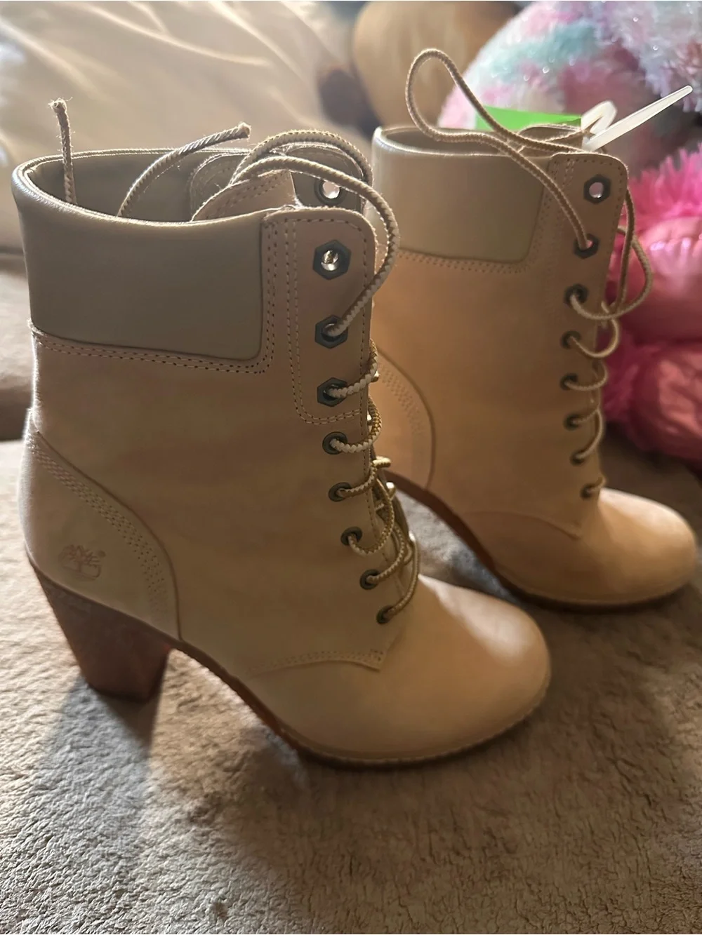 Timberland Women's Wheat Lace-Up Block Heel Boots
